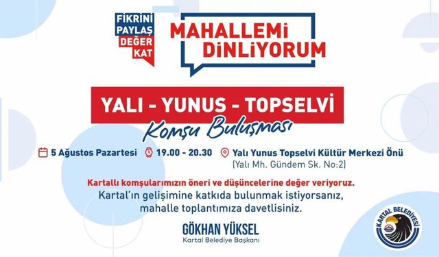 ‘Mahallemi Dinliyorum-Komşu Buluşmaları’ başlıyor