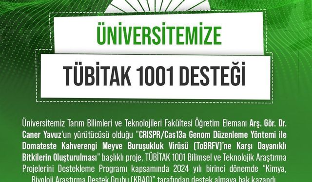 Niğde Ömer Halisdemir Üniversitesinin domates virüsü projesi desteklenmeye hak kazandı