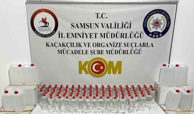 Samsun’da 700 litre etil alkol ele geçirildi