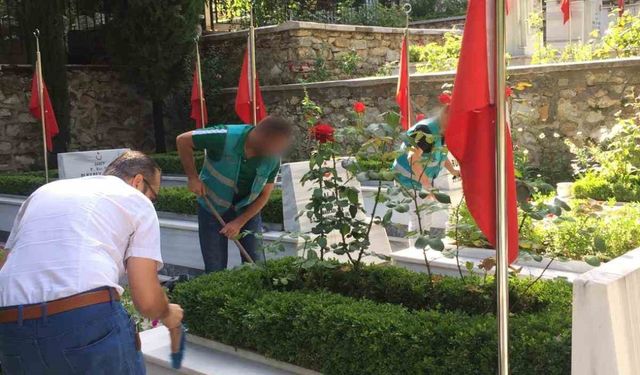 Şehitliği temizlediler, gazileri ziyaret ettiler