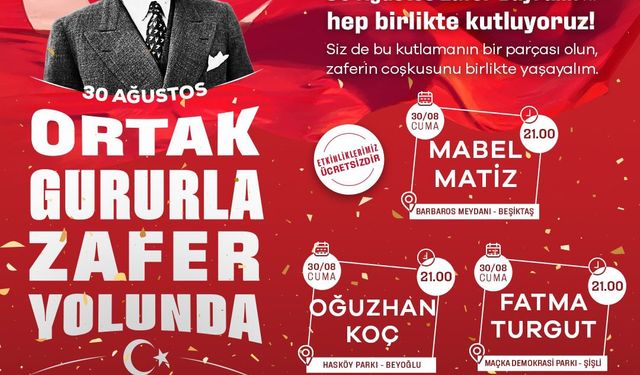 Şişli’de ‘30 Ağustos Zafer Bayramı’ coşkuyla kutlanacak