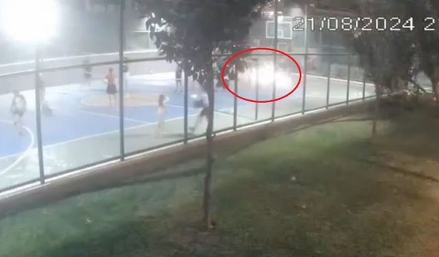 Sitenin basketbol sahasına atılan cisim panik oluşturdu, polis soruşturma başlattı