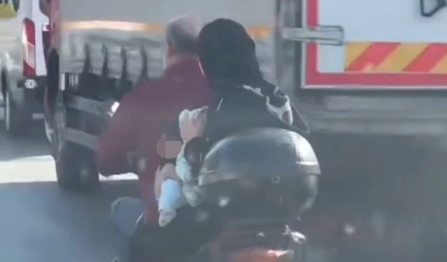 Sultanbeyli’de bir motosiklette 4 kişi: O anlar kamerada