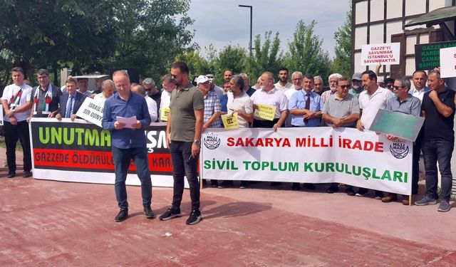 İsrail'in Gazze'ye yönelik saldırıları Sakarya'da protesto edildi