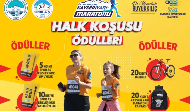 Büyükşehir’in 4. Uluslararası Yarı Maratonu’ndaki halk koşusunda hediye yağmuru