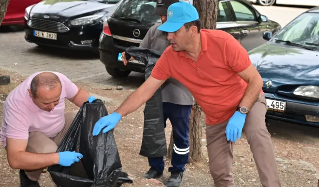 Manisa'da gönüllülerden çevre temizliği