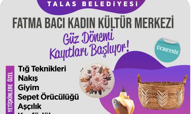 Talas’ta kadın mesleki eğitim kursları başlıyor