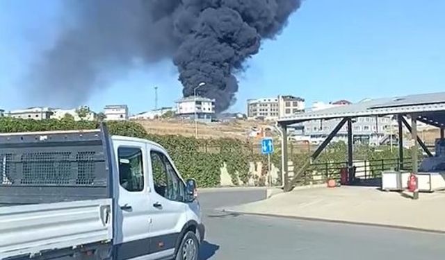 Arnavutköy’de otluk alanda çıkan yangın depoya sıçradı