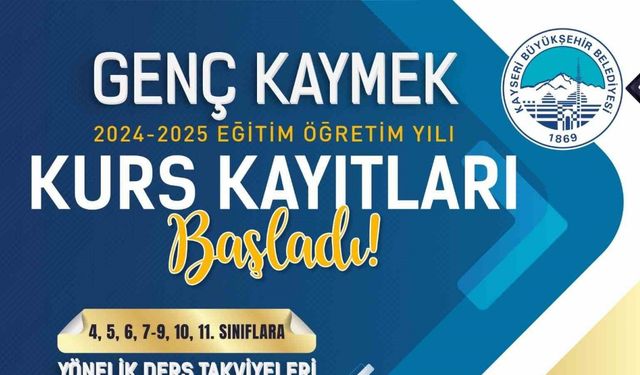 Büyükşehir Genç KAYMEK’te 2024-2025 eğitim öğretim yılı kurs kayıtları başladı