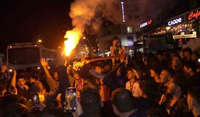 Erzurum’da Galatasaray taraftarının galibiyet coşkusu