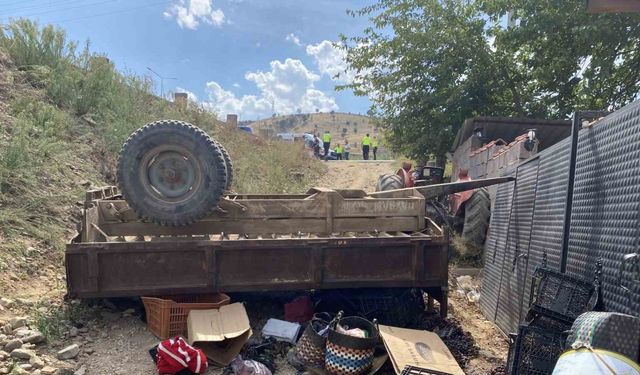 İşçileri taşıyan traktör devrildi: 11 yaralı