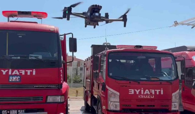 Merzifon itfaiyesi olayların tespitinde dron kullanmaya başladı