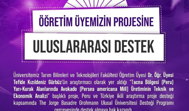 Niğde Ömer Halisdemir Üniversitesi Öğretim Üyesinin Projesine Uluslararası Destek