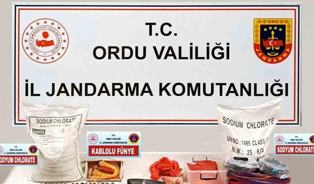 Ordu’da bir evde çok sayıda patlayıcı madde ele geçirildi