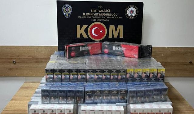 Siirt’te bin 180 paket kaçak sigara ele geçirildi