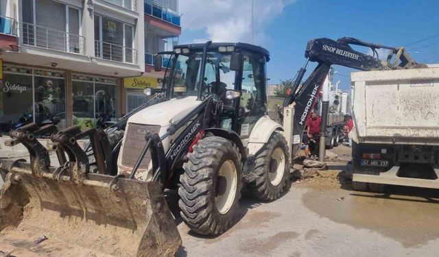 Sinop’un ana içme suyu borusu patladı