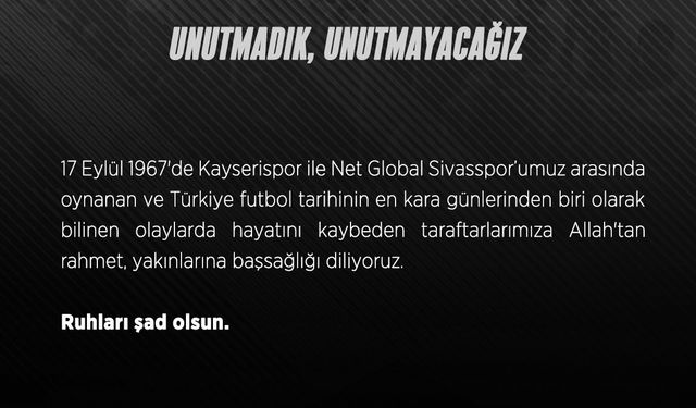 Sivasspor, 57 yıllık acıyı unutmadı