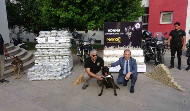 Adana’da 105 kilo 800 gram eroin ve 92 kilo skunk ele geçirildi