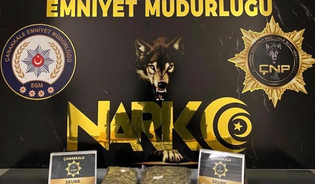 Çanakkale’de 1 kilogram 700 gram uyuşturucu madde ele geçirildi