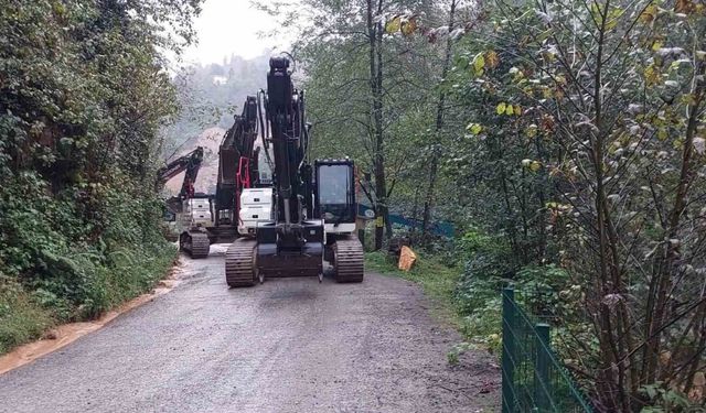 Heyelanlı alanda diken üstünde temizleme çalışması