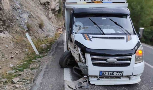 Kayanın isabet ettiği araç kaza yaptı: 10 arılı kovan zayi oldu