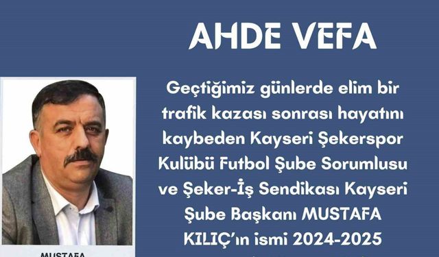 Kayseri ASKF’den ahde vefa