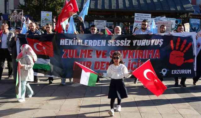 Sağlıkçıların Erzurum’da 47 haftalık sessiz yürüyüşü