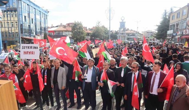 Şuhut’ta Gazze’ye destek için yürüdüler