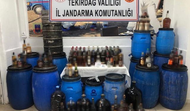 Tekirdağ’da 700 litre sahte içki ele geçirildi