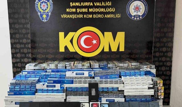 Viranşehir’de 85 kaçak cep telefonu ile 5 bin paket sigara ele geçirildi