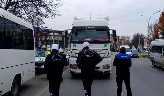 Büyükşehir’den şehir merkezinde ‘ağır tonajlı’ denetimi