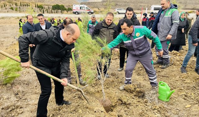 Çanakkale'nin ilçelerinde fidanlar toprakla buluşturuldu