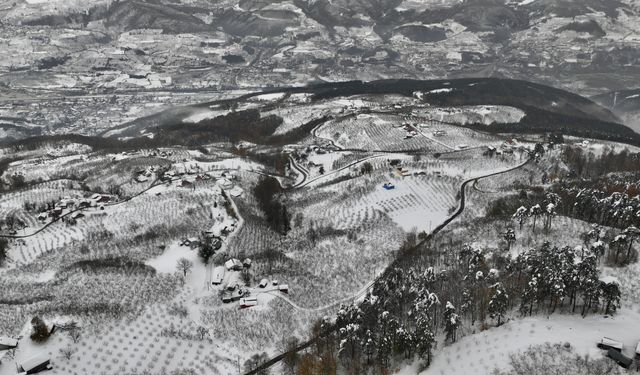 Sakarya'nın yüksek kesimleri karla kaplandı