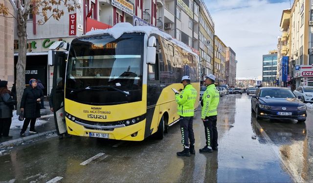 Aksaray’da toplu taşıma araçları denetleniyor