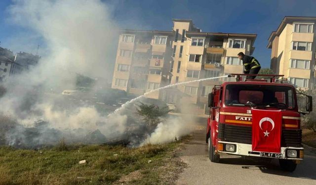 Bilecik’te arazi yangın anında söndürüldü