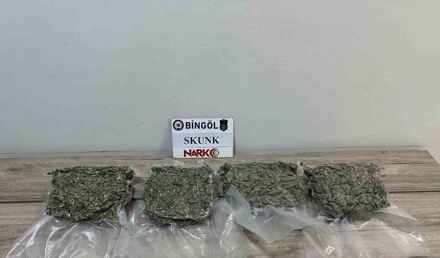 Bingöl’de 2 kilo 86 gram skunk ele geçirildi