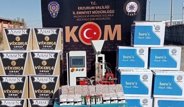 Erzurum’da kaçak sigara operasyonu