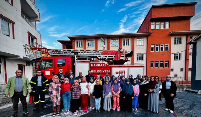 Hakkari’de Kuran kursunda yangın tatbikatı