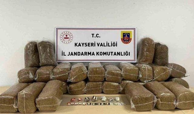 Kayseri’de 183 kilo bandrolsüz tütün ele geçirildi