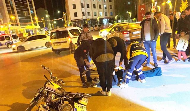 Konya’da otomobil ile motosiklet çarpıştı: 1 yaralı