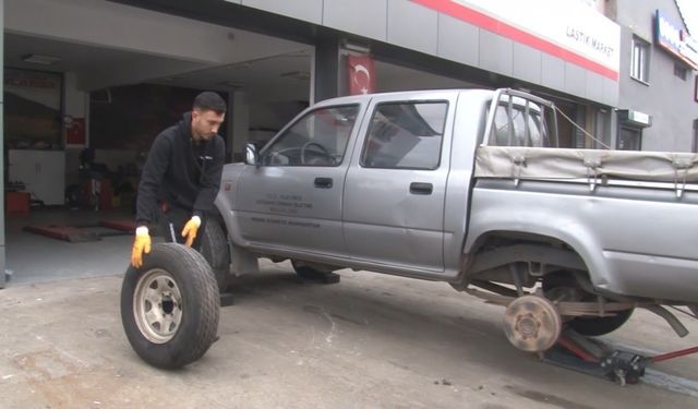 Kütahya’da lastikçilerde yoğunluk