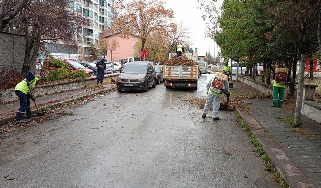 Kütahya’da sonbahar temizliği, belediye ekipleri sahada