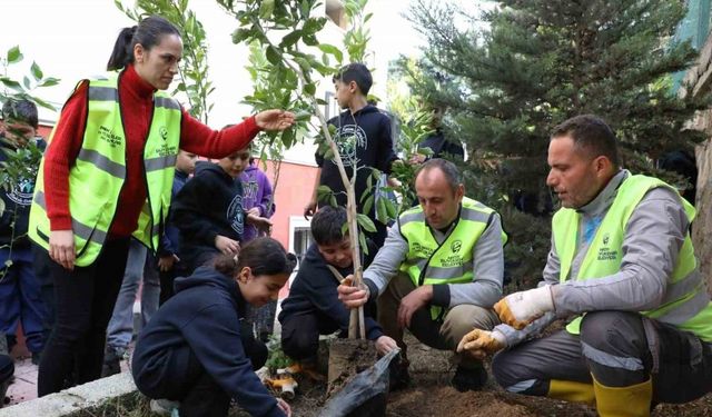 Öğrenciler, 5 bin narenciye fidanını toprakla buluşturdu