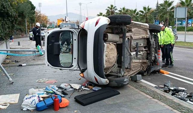 Otomobilin kamyonete çarptığı kaza maddi hasarla atlatıldı