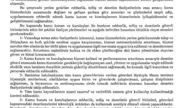 “Rehberlik, Teftiş ve Denetim Faaliyetlerinin Düzenli ve Etkin Bir Şekilde Yerine Getirilmesi” Genelgesi Resmi Gazete’de yayımlandı