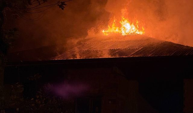 Üç katlı evin çatısı alev topuna döndü