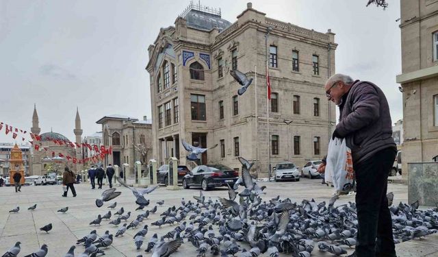 Soğukta kuşları besleyen emekli öğretmen yürekleri ısıttı