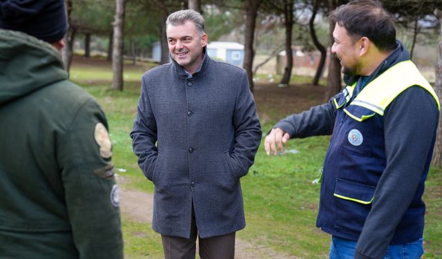 Başkan Sarı "Karavan Kamp Alanı" çalışmalarını yerinde inceledi