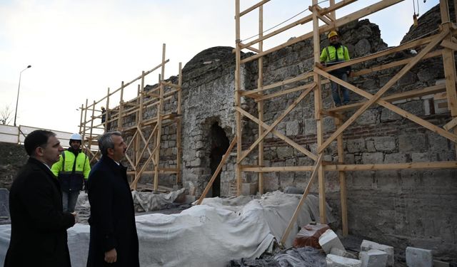 Edirne'deki Gazi Mihal Hamamı'nın ihyası için başlatılan çalışmalar sürüyor