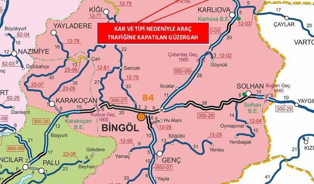 Bingöl-Erzurum karayolunun bir kısmı tır trafiğine kapandı